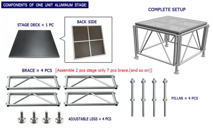 piattaforme portatili acriliche di alluminio della fase di 18mm Thinckess con il sistema e la tenda della capriata