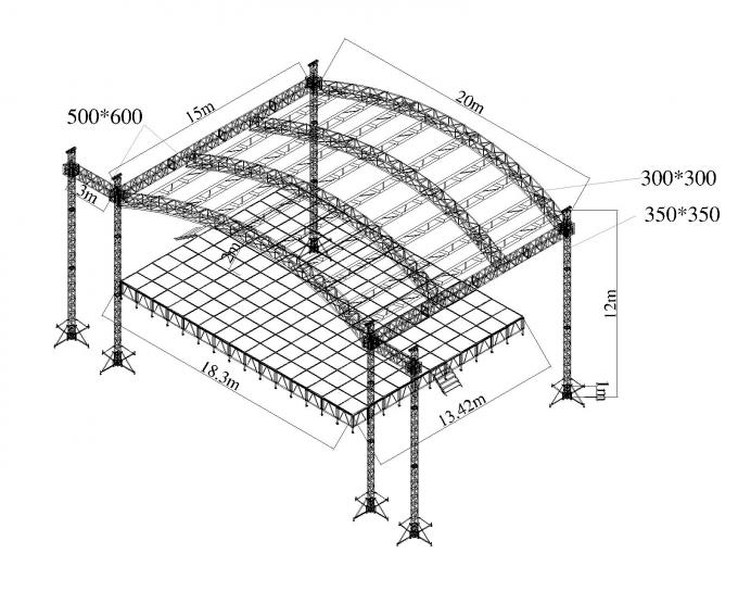 Sistema di alluminio resistente della capriata della fase con la tenda materiale del PVC, capriata di illuminazione della fase