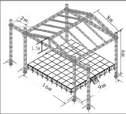 Concert Aluminum Stage Truss Tower With Roof Stage 760mm X 600mm
